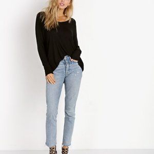 Joah Brown For Keeps V Neck Black Rib One Size